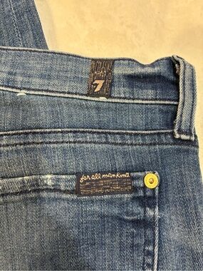 7 For All Mankind Women's Medium Blue Straight Leg Jeans